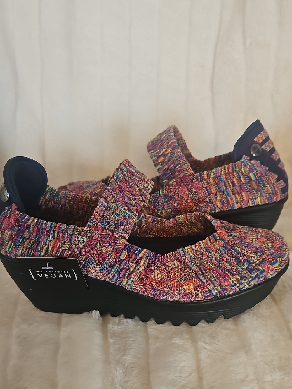 bernie mev. Multicolor Knit Mary Jane Wedge